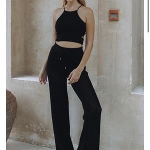 Runaway the Label Black knit two piece set